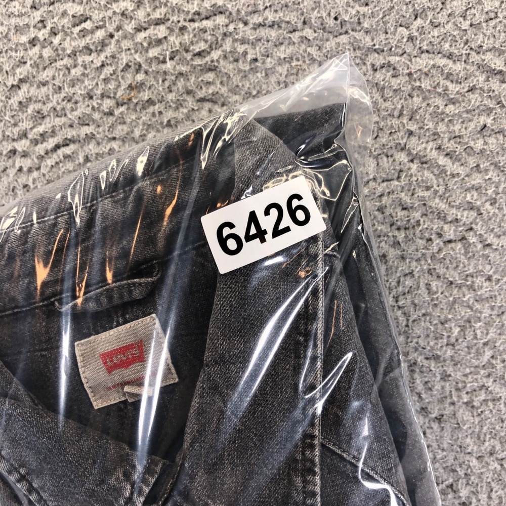 Levis Shirt Mens Large Charcoal Denim Pearl Snap Western Rodeo Long Sleeve - Picture 11 of 11